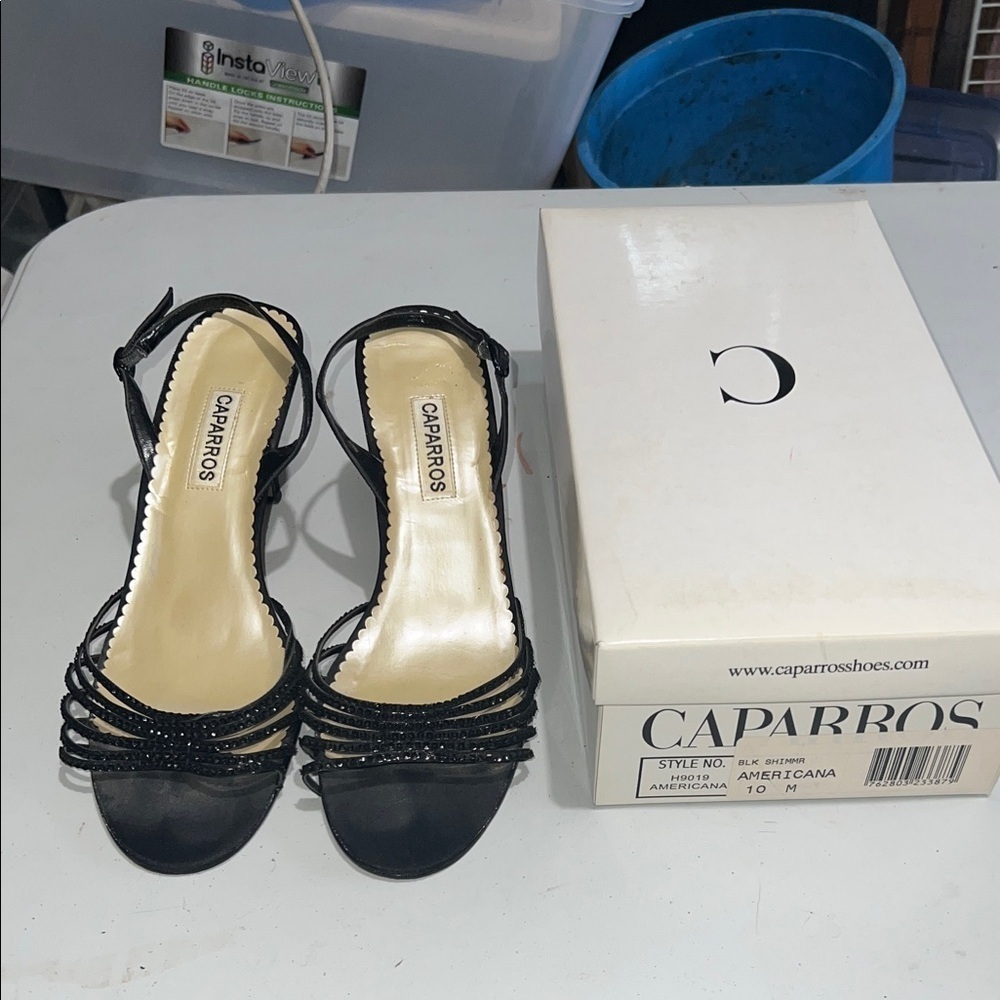 Caparros Black Strappy Heels